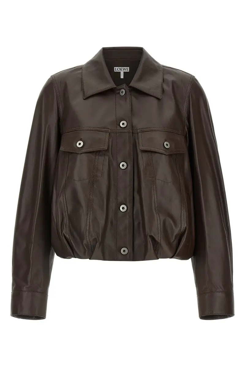 Giacca Crop Palloncino Marrone