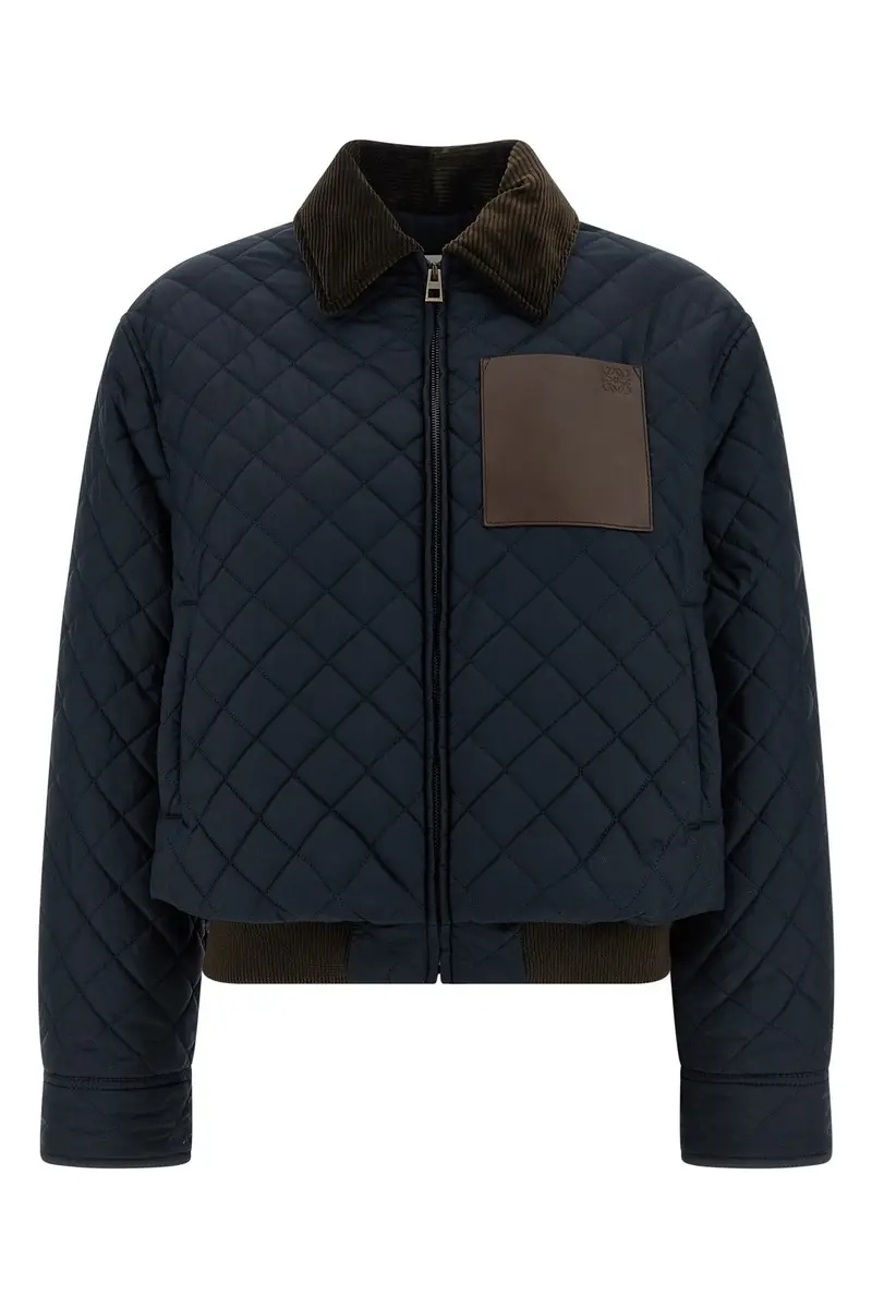 Giacca Trapuntatura Diamante Blu