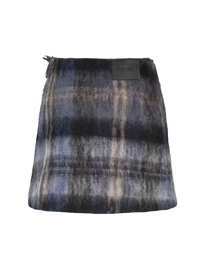 Gonna In Misto Mohair E Lana BLU miniatura 2