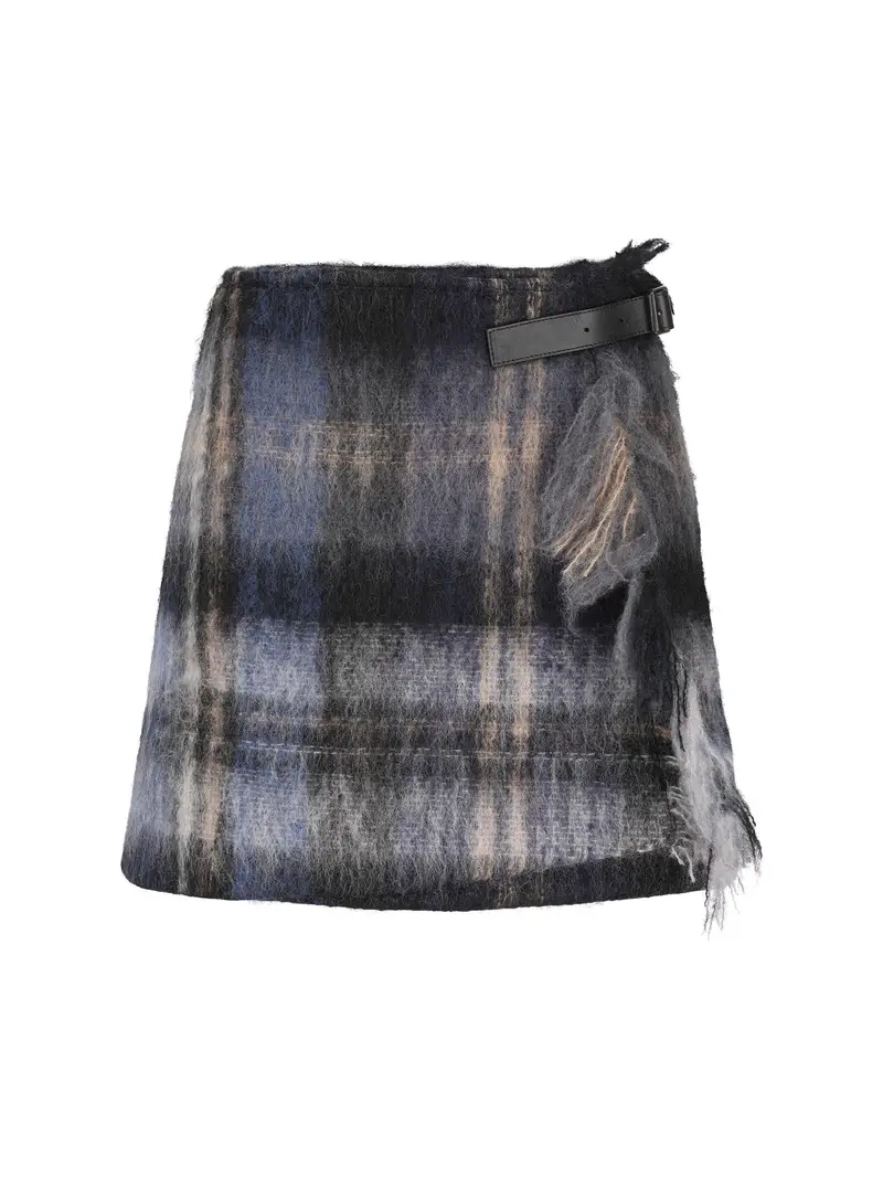 Gonna In Misto Mohair E Lana BLU