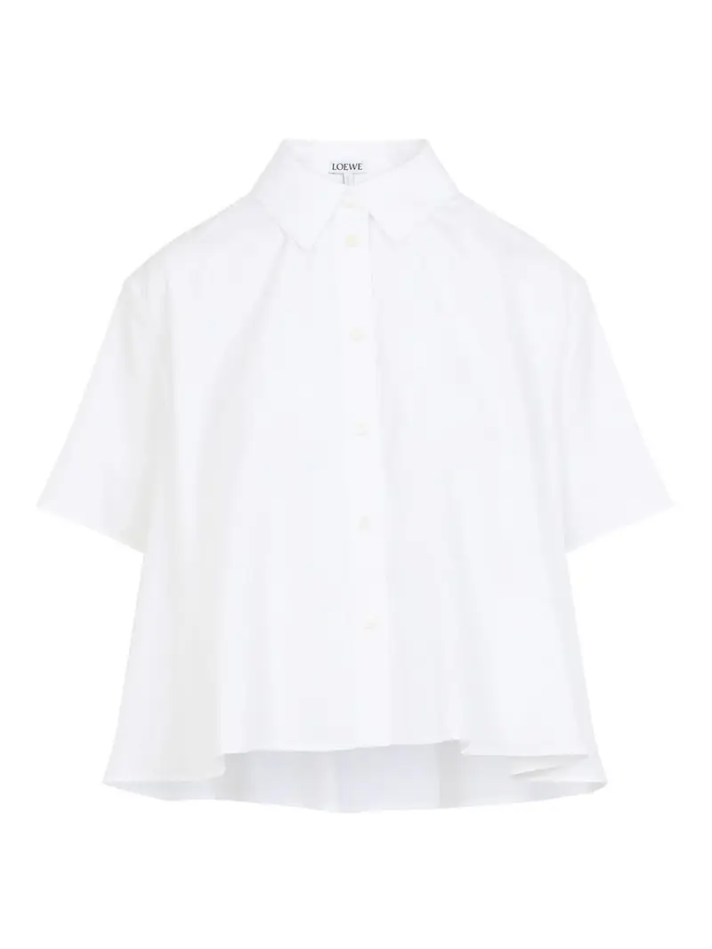 Maglia a trapezio a maniche corte Bianco