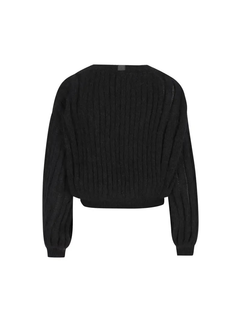 Maglia In Misto Mohair NERO miniatura 2