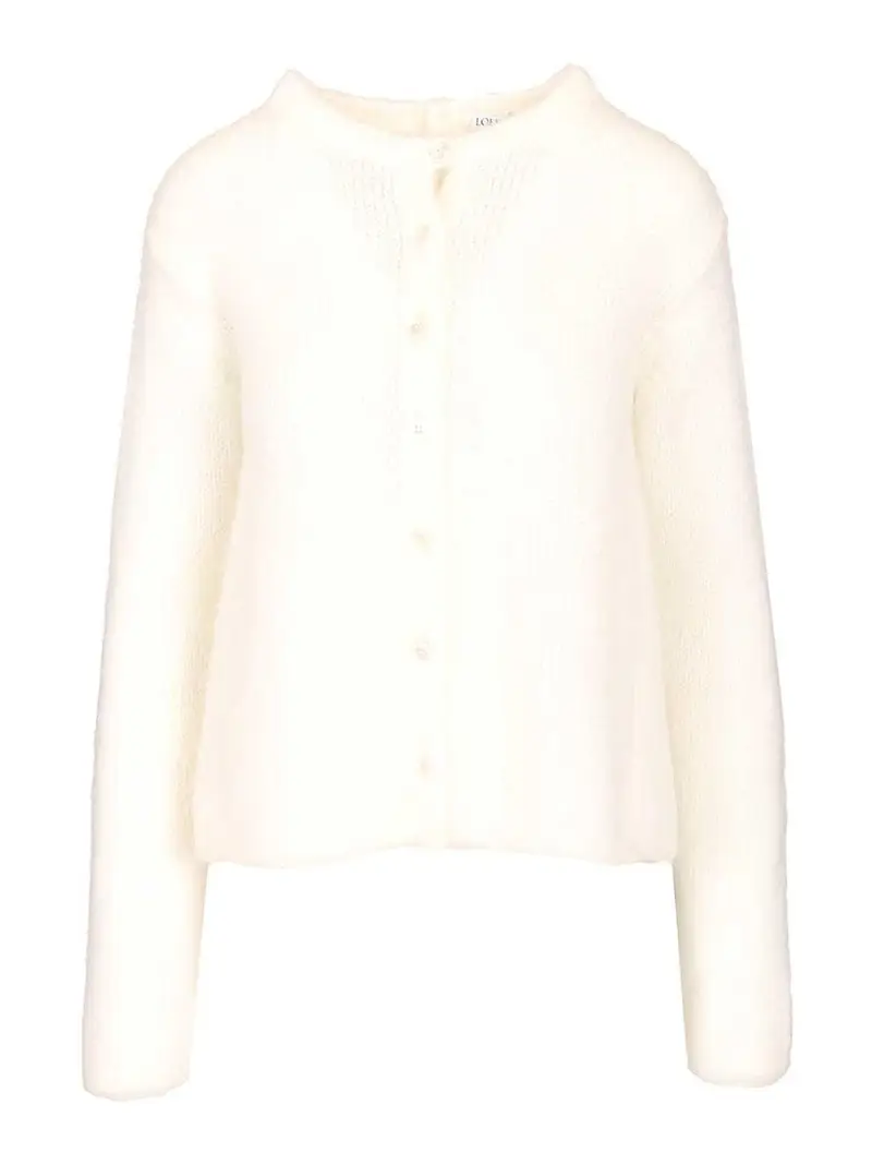 Mohair Blend Cardigan Bianco