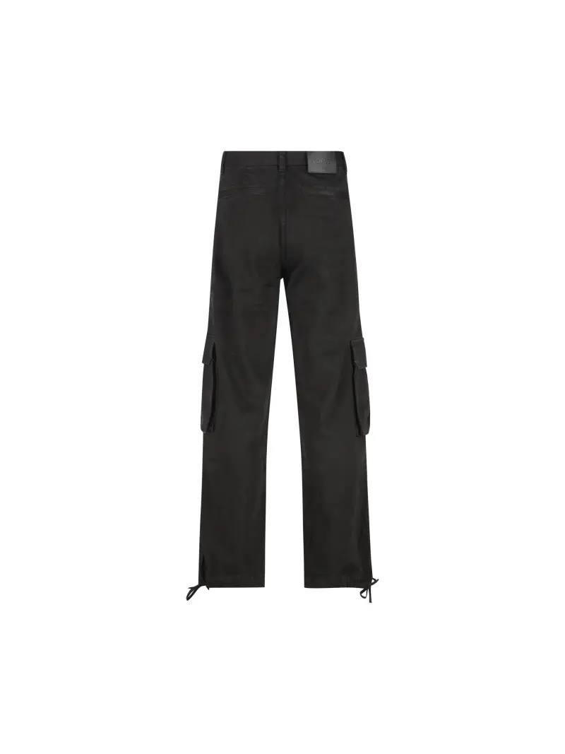 Pantaloni Cargo In Cotone NERO miniatura 2