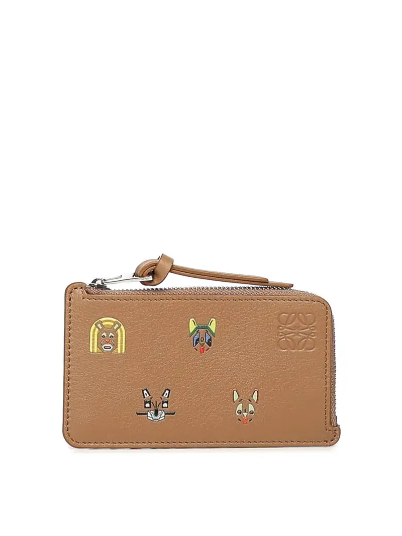 Portacarte In Pelle Di Vitello Marrone