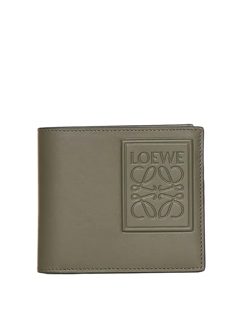 Portafoglio bifold in pelle di vitello Verde