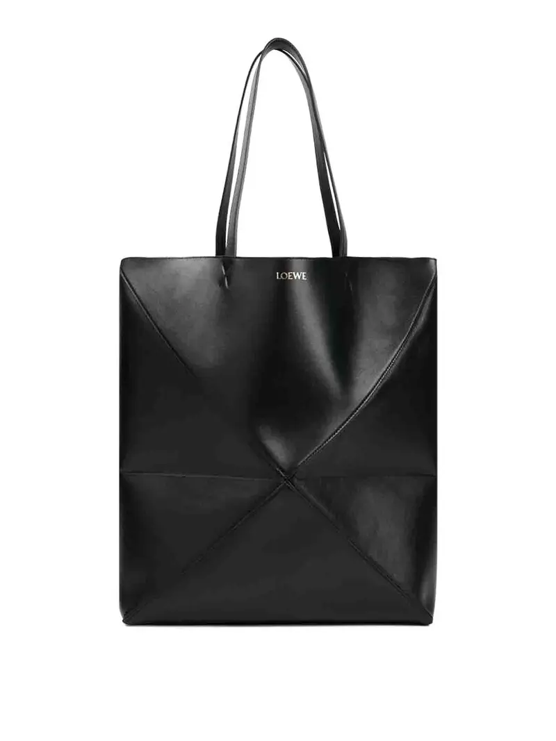 Puzzle Fold Large Tote Nero