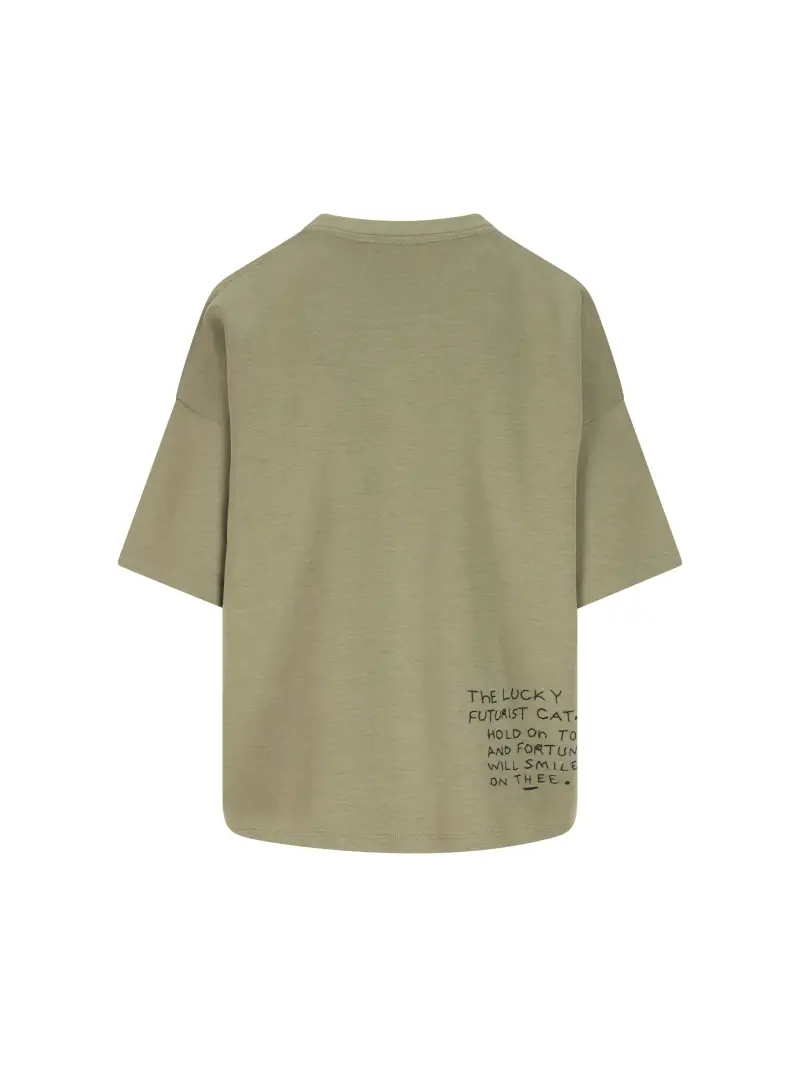 T-Shirt In Cotone VERDE miniatura 2