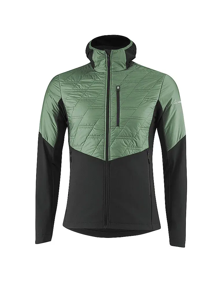 Giacca ibrida da uomo per sci di fondo Alex PL6 con cappuccio oliva | 48