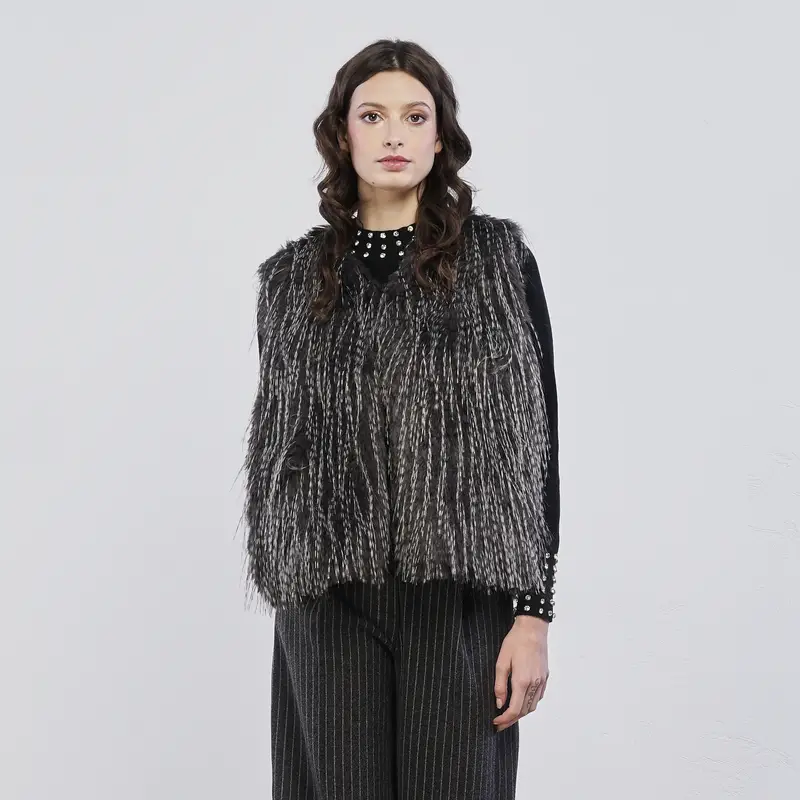 LOKITA Gilet Donna Grigio 4030994