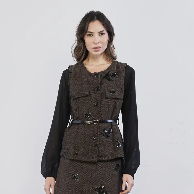 LOKITA Gilet Donna Marrone 4030996