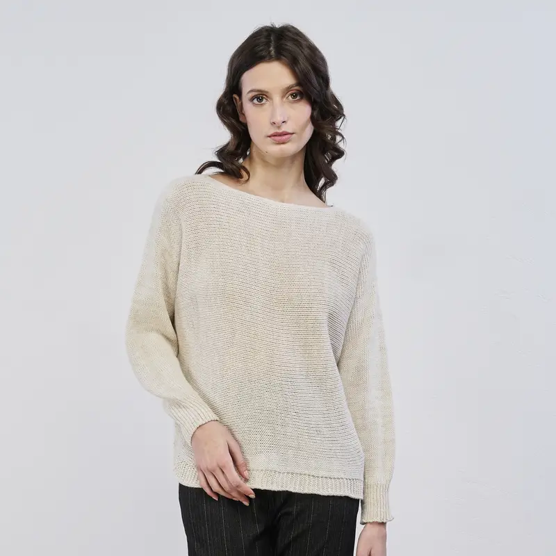 Maglione bianco da donna in tinta unita