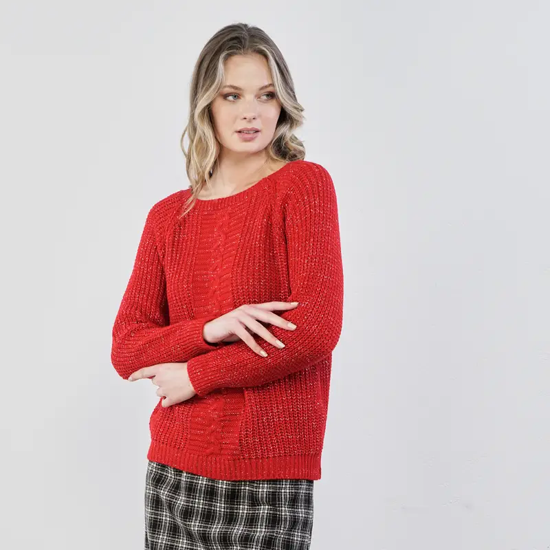 Lokita Maglione rosso con lurex