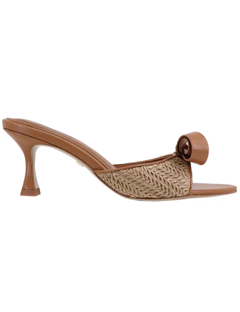 Lola Cruz Sandali donna Linda in pelle cuoio e rafia naturale Donna 196Z68BK 014