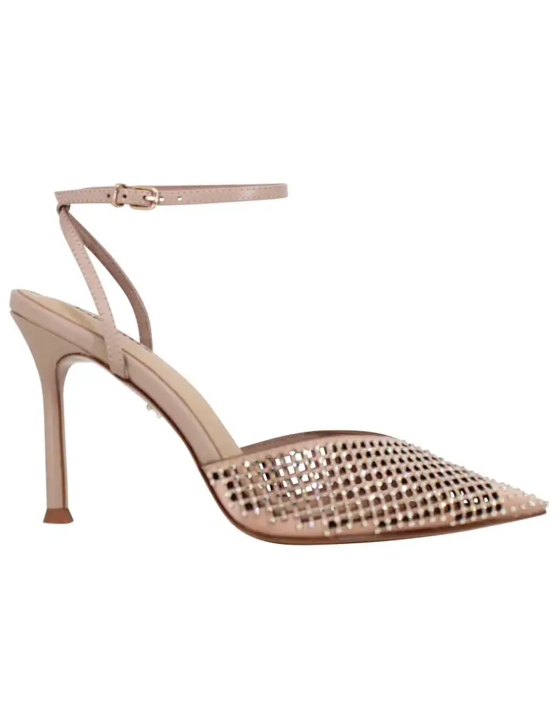 Sandali slingback donna in pelle nude con strass e tacco alto a spillo Naomi Donna 174Z13BK 300