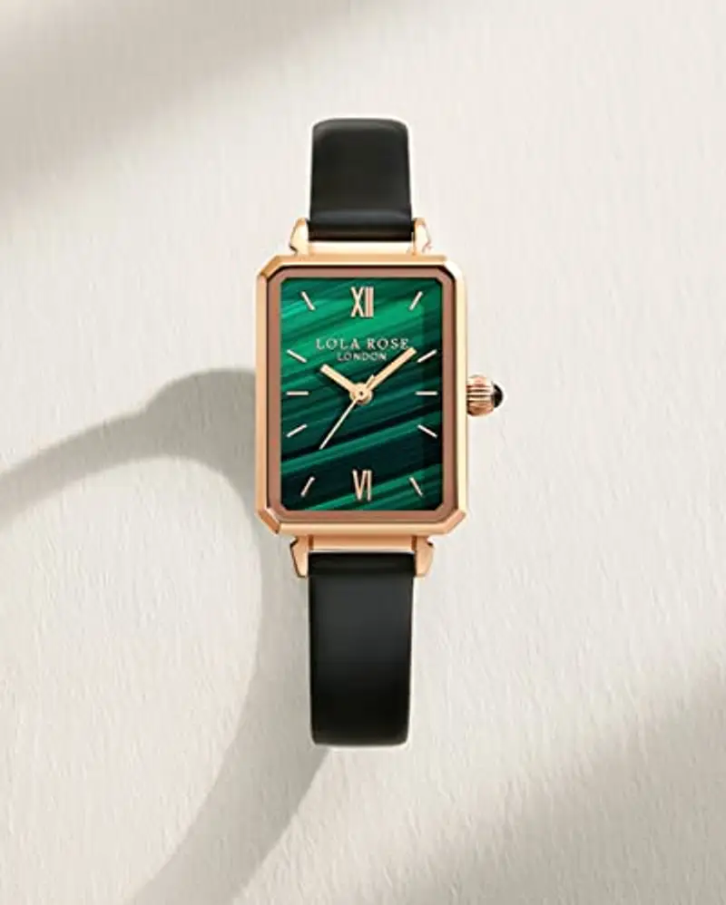 Lola Rose Orologio Donna Quadrante in Pietra di Pavone Verde, Confezione Regalo Alla Moda, Regali per Donne Eleganti e miniatura 3