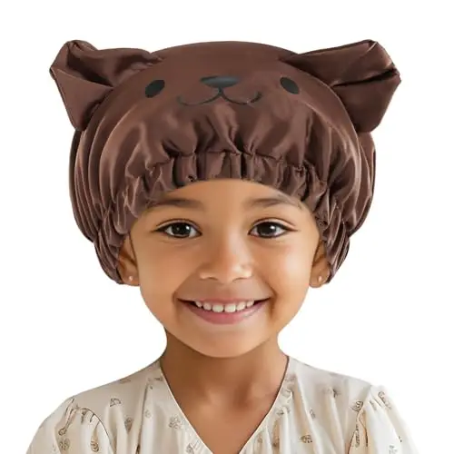 Lolalet Carino Cuffia Seta Capelli Notte per Bambino, Silk Bonnet per Ragazze/Adolescenti Capelli Ricci