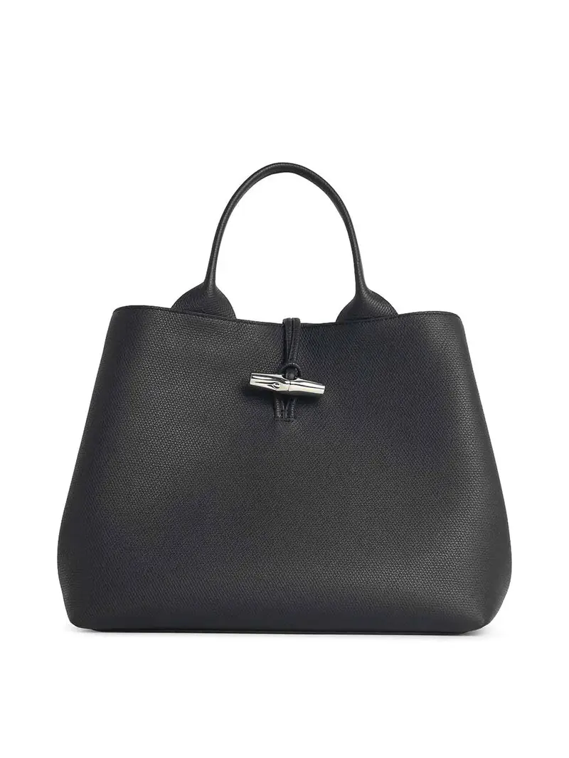 Borsa Con Manico In Pelle Nera Nero