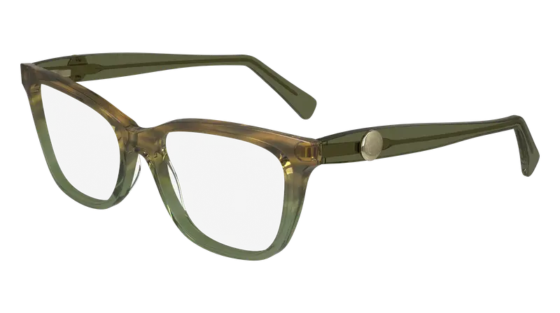 LONGCHAMP Donna LO2744 306 Montature da vista Acetato Verde  Squadrata Normale Normale