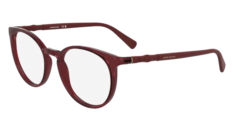 LONGCHAMP Donna LO2768 601 Montature da vista Bio-iniettato Bordeaux  Rotonda Normale