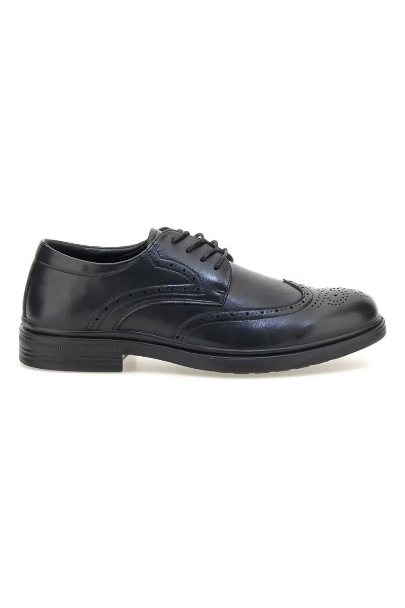 Scarpe eleganti nere stringate con lavorazione brogue Longford 9008 [NERO]