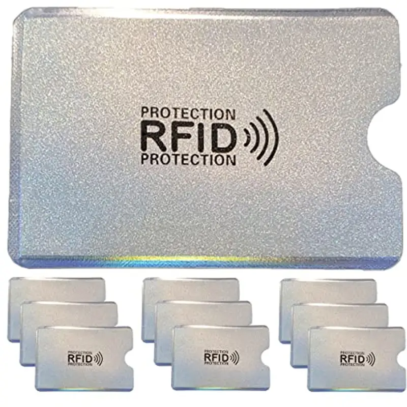 Lonnalee 10 Pezzi RFID Blocking Sleeve, Custodie Anti-RFID, Protezione Carte di Credito Contactless?Splendente?