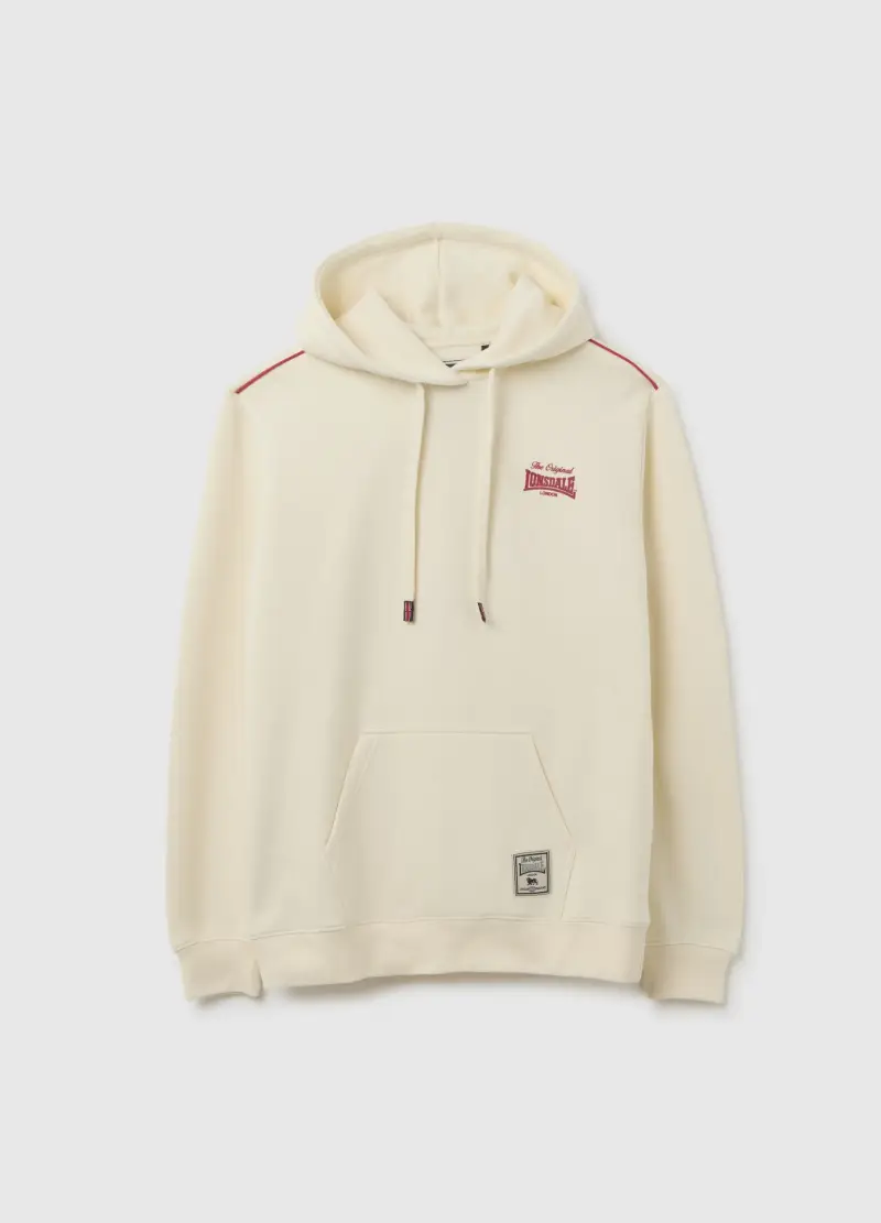 Felpa Con Cappuccio In Misto Cotone Beige, Unisex, Beige