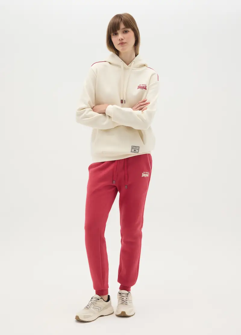 Felpa Con Cappuccio In Misto Cotone Beige, Unisex, Beige