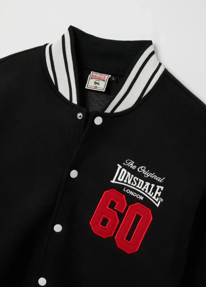 Giubbotto Nero In Misto Cotone Con Bottoni, Uomo, Multicolor miniatura 2