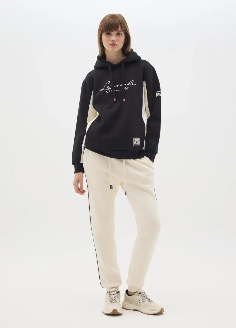 Pantaloni In Misto Cotone Beige Regular Fit, Donna, Beige