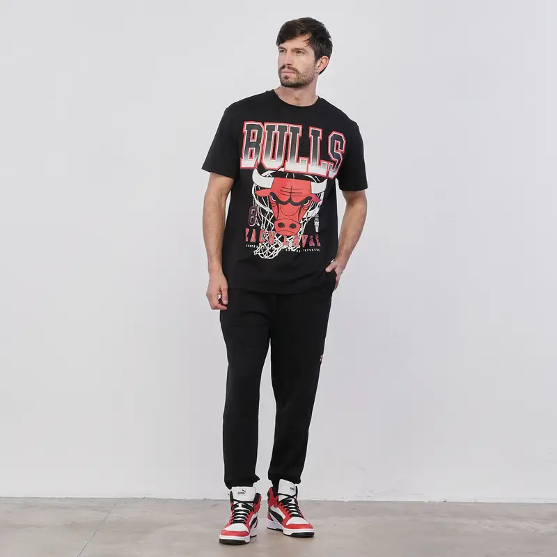 Pantaloni neri sportivi con loghi