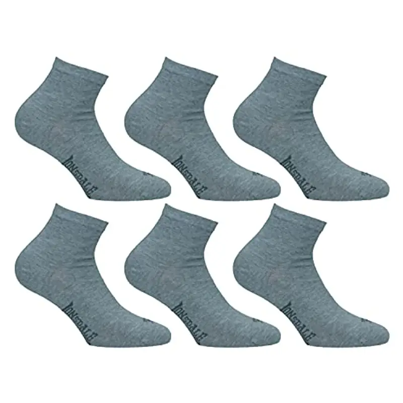 Lonsdale Quarter 6 Paia di calzini sopra la caviglia, ottima qualità di cotone (Grigio Melange, 43-46)