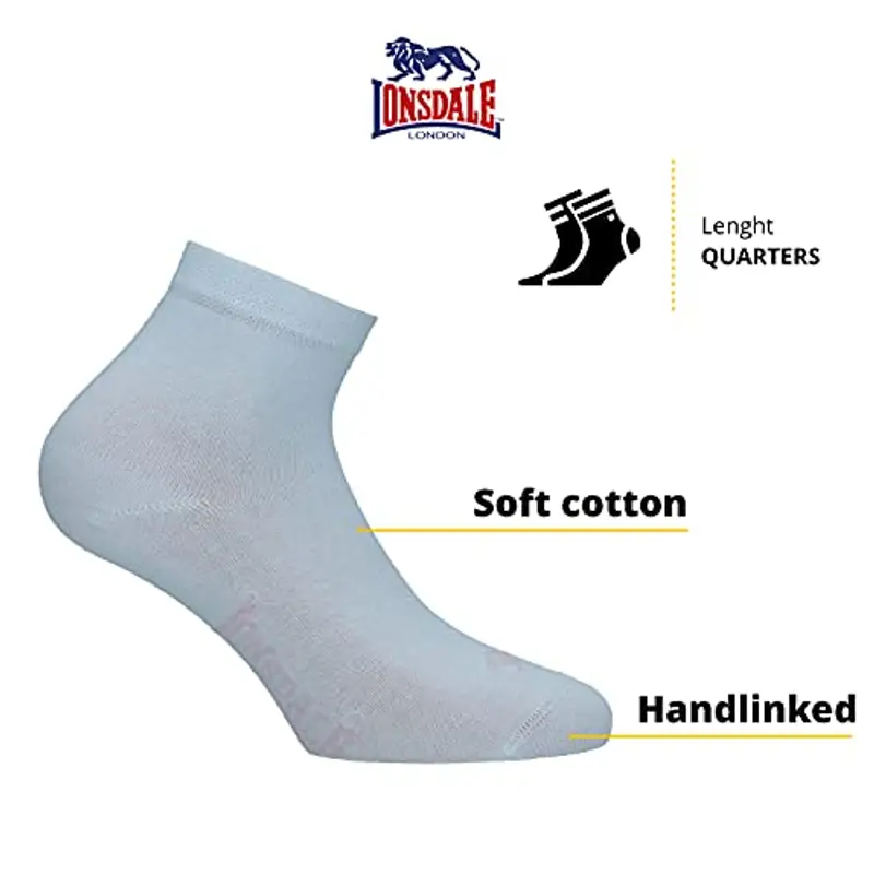 Lonsdale Quarter 6 Paia di calzini sopra la caviglia, ottima qualità di cotone (Rosa Mix, 39-42) miniatura 2
