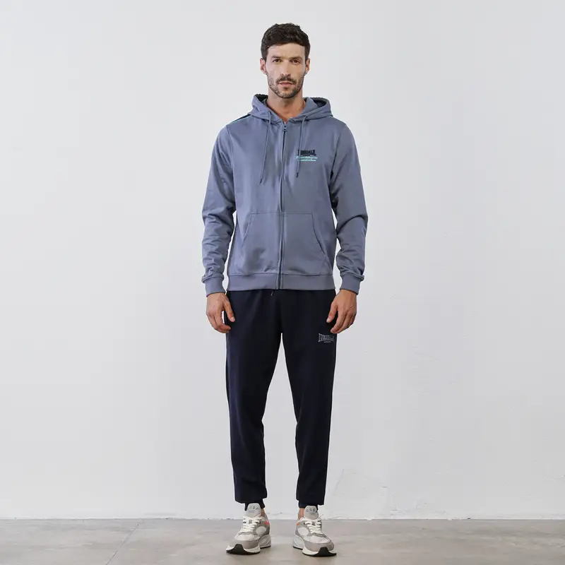 Tuta sportiva azzurra e blu da uomo con logo