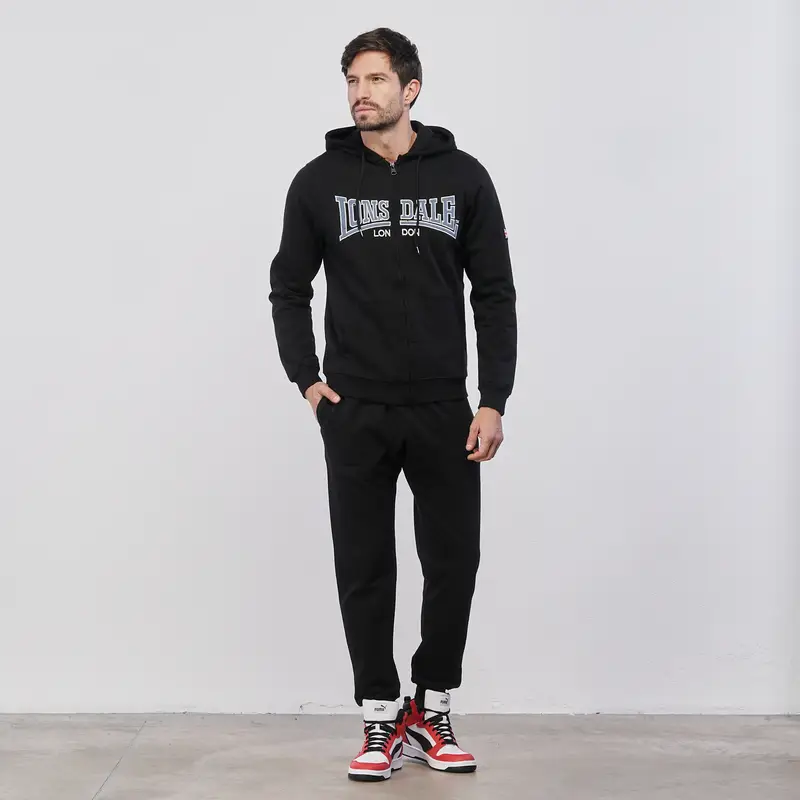 Tuta sportiva nera uomo con maxi logo