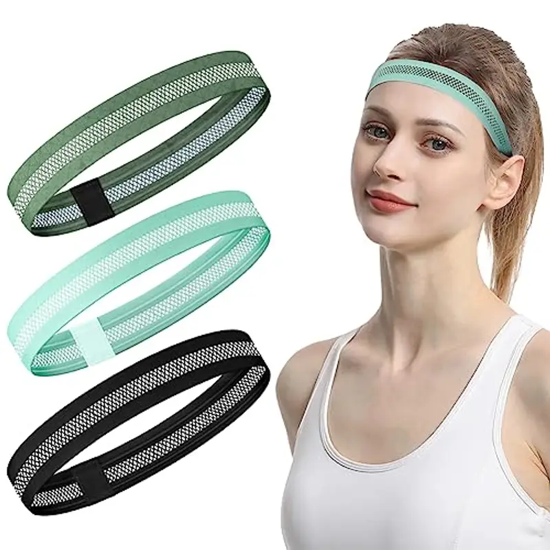 LOPHE Headband, 3 Pcs Fascia Sportiva Fascia per Capelli Elastico, Fascia Sportiva Antiscivolo Cerchietto Sportivo
