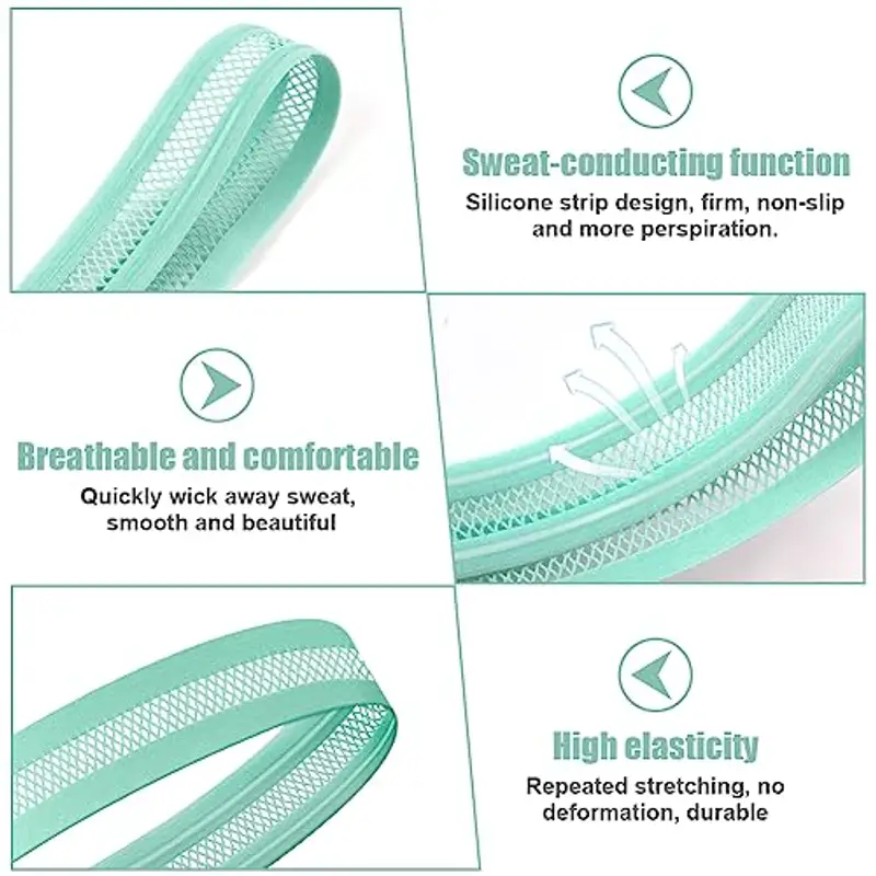 LOPHE Headband, 3 Pcs Fascia Sportiva Fascia per Capelli Elastico, Fascia Sportiva Antiscivolo Cerchietto Sportivo miniatura 3