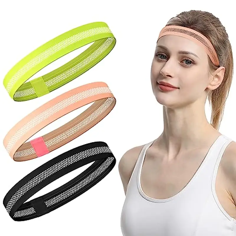 LOPHE Headband, 3 Pezzi Fascia Sportiva Fascia per Capelli Elastico, Fascia Sportiva Antiscivolo Sport Fasce Capelli