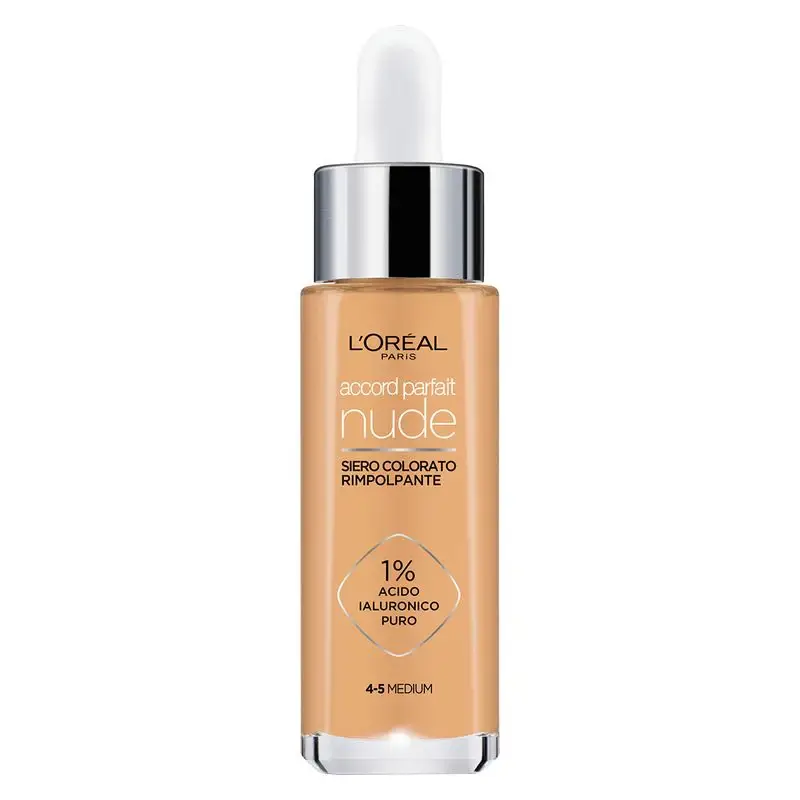 L'OREAL Accord Parfait Nude - Siero Colorato Rimpolpante 4-5 Medium