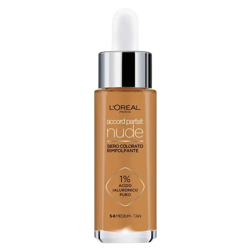 L'OREAL Accord Parfait Nude - Siero Colorato Rimpolpante 5-6 Medium Tan