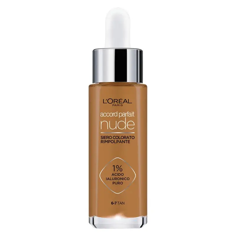 L'OREAL Accord Parfait Nude - Siero Colorato Rimpolpante 6-7 Tan