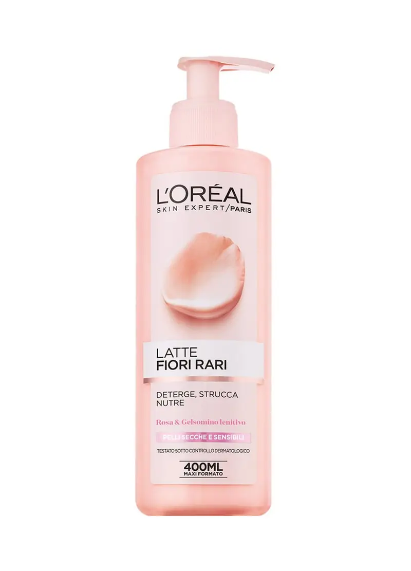 L'OREAL, L'oréal Paris Latte Struccante Fiori Rari, Strucca E Idrata La Pelle, Per Pelli Secche E Sensibili., Donna, Bianco