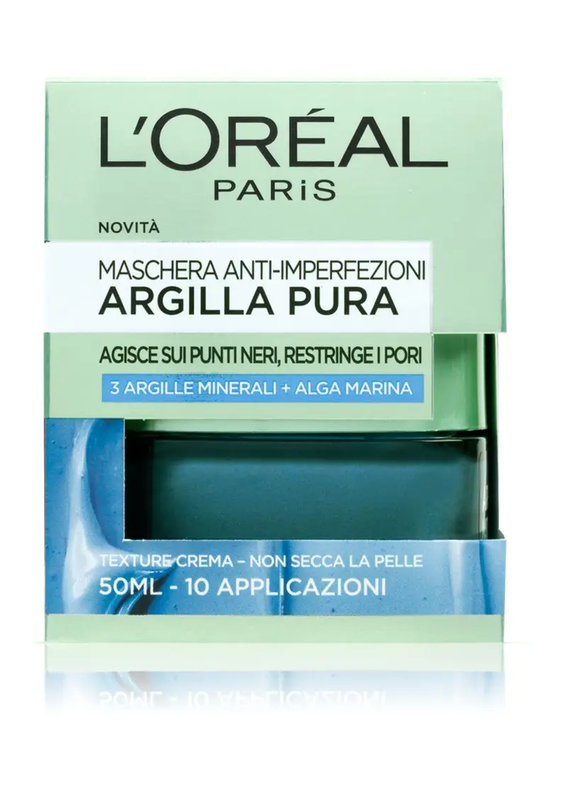 L'OREAL, L'oréal Paris Maschera Per Il Viso Argilla Pura, Azione Anti-imperfezioni, Agisce Sui Punti Neri E Ristringe Pori, Con Alga Marina E 3 Argille Minerali, 50 Ml., Donna, Bianco miniatura 3