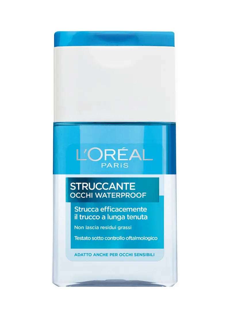 L'OREAL, L'oréal Paris Struccante Occhi Bifasico, Strucca Efficacemente Il Trucco A Lunga Tenuta, 125 Ml., Donna, Bianco