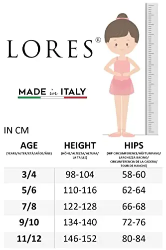 Lores, Collant in tinta unita da bambina, con piedi, opachi, 40 denari, per danza classica (realizzati in Italia) miniatura 3