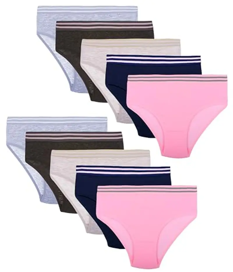 LOREZA ® 10 Mutandine da Bambina in Cotone - Tessuto Morbido e Comodo- M-42150-12-13 Anni