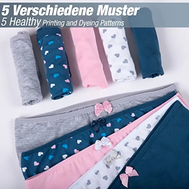 LOREZA ® 10 Mutandine da Bambina in Cotone - Tessuto Morbido e Comodo - M-7-10-11 Anni miniatura 2