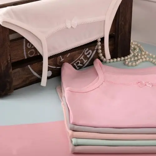 LOREZA ® 6 Pezzi Canottiere Bambina in Cotone (152-158 (12-13 Anni), Confezione da 6) miniatura 3