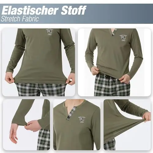 LOREZA ® Ragazzi Set Pigiama Due Pezzi in Cotone (128-134 (8-9 Anni), Modello 2) miniatura 3