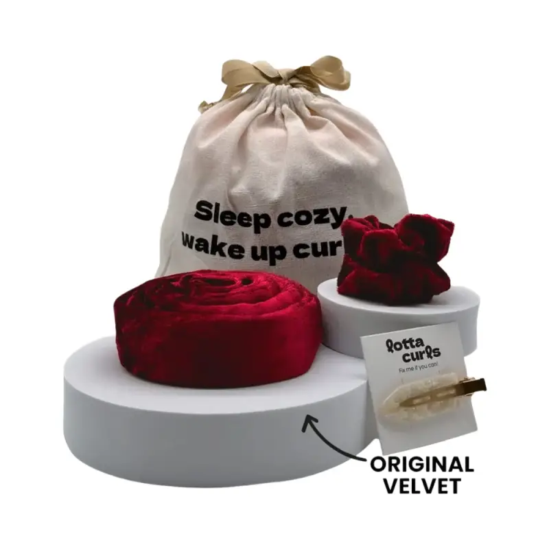 Set Arricciacapelli Original Velvet, Bordeaux Red